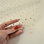 Ацетатный лист с фольгированием Золотые Звезды 30,5х30,5 см