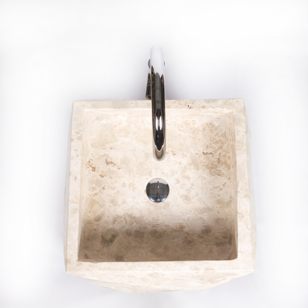 Раковина напольная из мрамора Square Acak Cream RN-01700 (50*50*90 см)