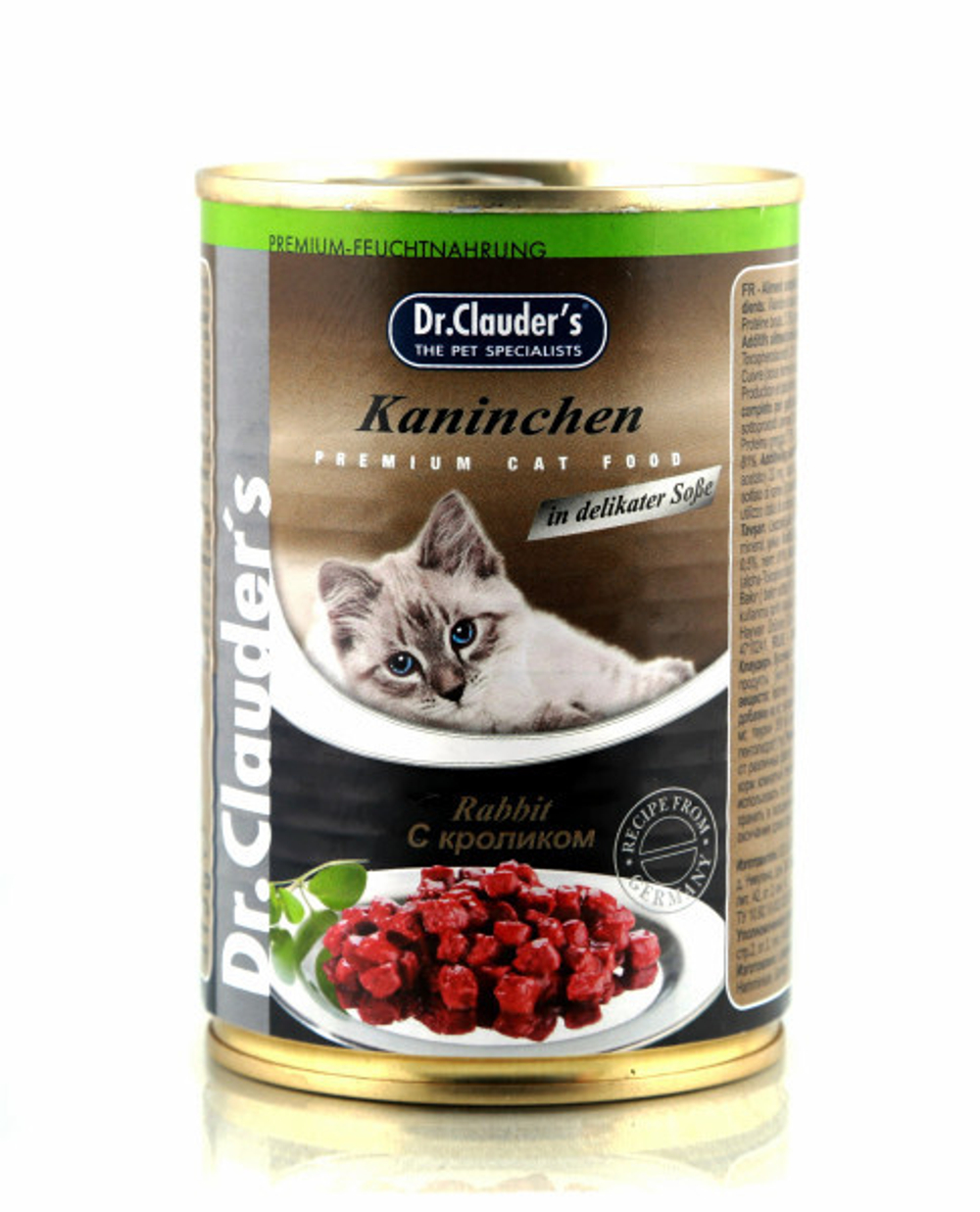 Конcервы для кошек Кусочки в соусе Кролик 415 гр Др.Клаудер