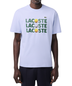 Теннисная футболка Lacoste Heavy Cotton Tennis Ball Print T-Shirt - light blue
