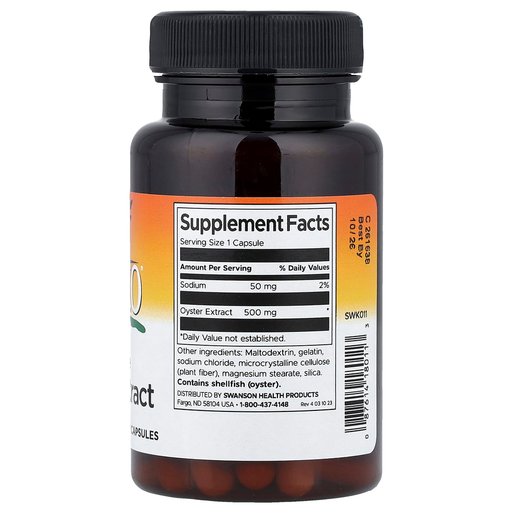 Swanson, Kyoto®, экстракт японской устрицы, 60 капсул (500 мг в 1 капсуле)