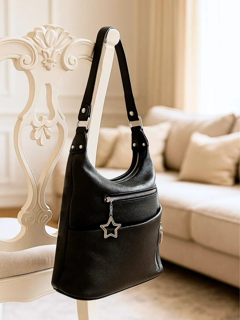 Сумка через плечо шоппер натуральная кожа