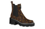 LOUIS VUITTON Beaubourg Short Chelsea Boots Women"s Brown