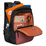 Рюкзак Grizzly, 32*45*23см, 2 отделения, 4 кармана, анатомическая спинка, черный-коричневый