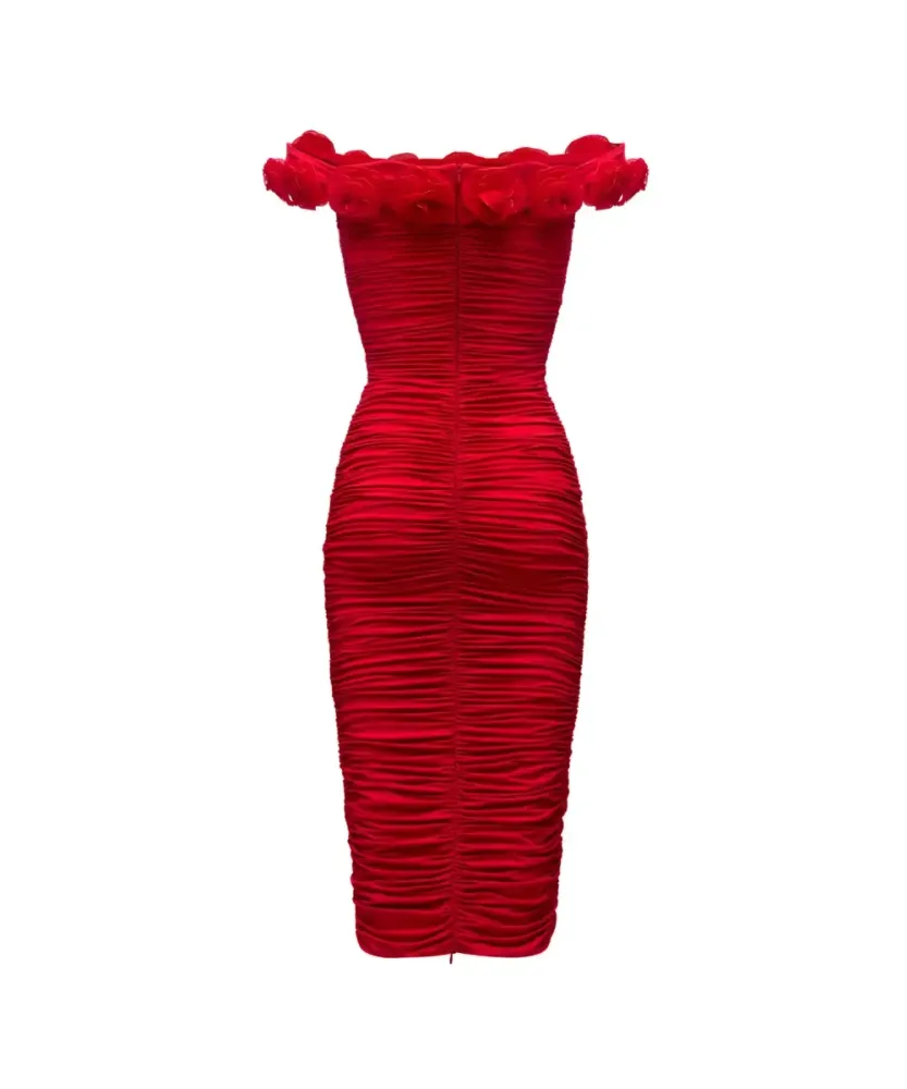 Флоренсе миди (Florence midi), платье миди из красного бифлекса