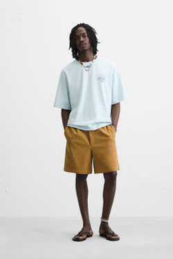 ZARA ФУТБОЛКА С НАДПИСЬЮ, НЕБЕСНО-ГОЛУБОЙ