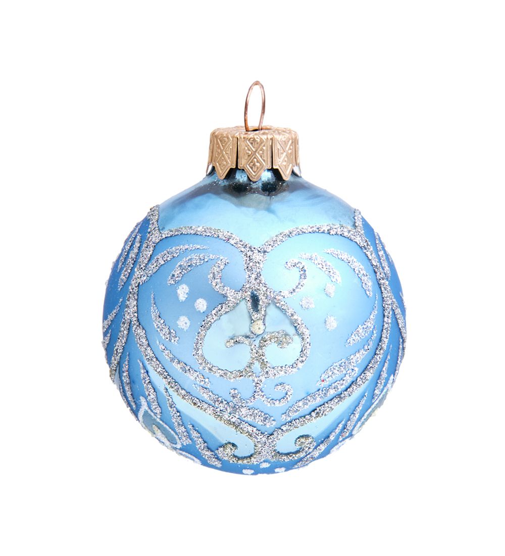 Элита НФШ-1080 Набор ел.украшений Шар 4шт «Снежинка синяя» 60 мм