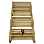 Подставка для цветов и декора напольная 3 полки из массива сосны Флорэль, деревянная этажерка для цветов на подоконник в стиле рустик, бежевая