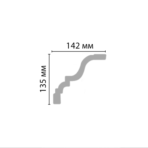 Плинтус потолочный гладкий Decomaster 96271 135х142х2400мм