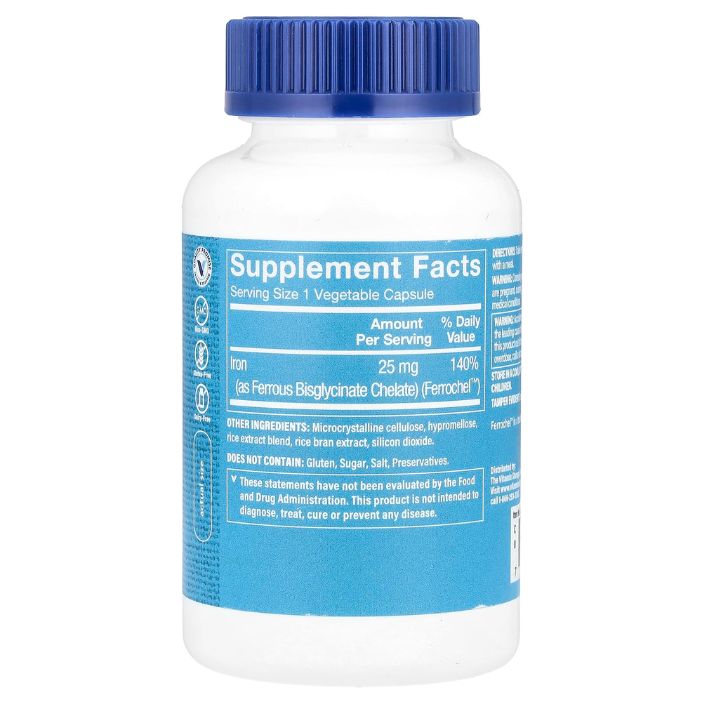 The Vitamin Shoppe, Comfort Iron®, 25 мг, 180 растительных капсул