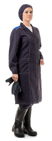 Халат женский "Химик" (т.синий/василек/оранжевый)