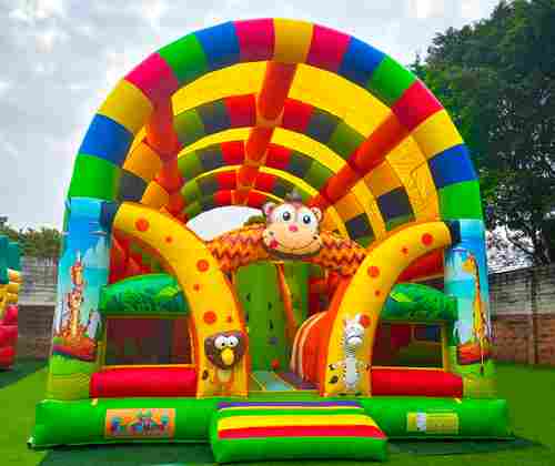 Коммерческий надувной батут «Зверята 2» с крышей, 10х6х6 м