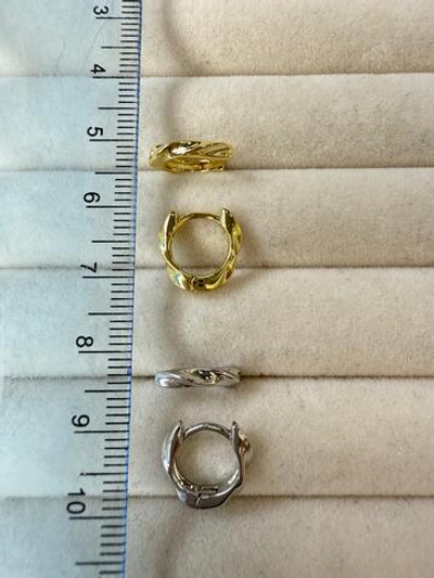 12240-з Швензы Конго перекрученные 12*2,5мм, позолота