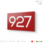 Номер на дверь 927, табличка на дверь для офиса, квартиры, кабинета, аудитории, склада, красная 120х70 мм, Айдентика Технолоджи