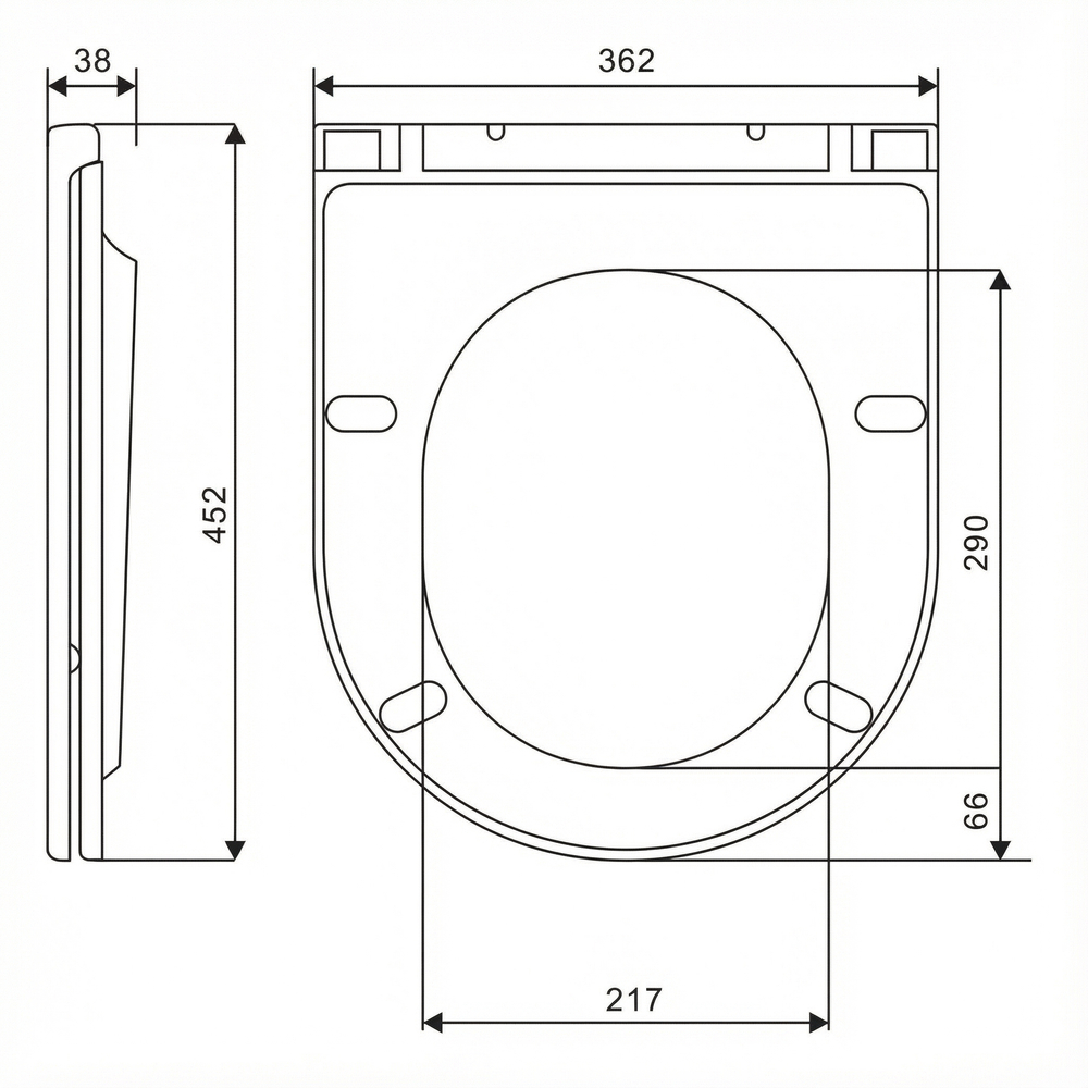 Сиденье для унитаза  WAVE RING дюропласт, микролифт, БЕЛЫЙ глянец