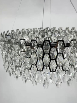 Люстра подвесная Lanbos, 12 ламп E14, 480 Вт, до 25 кв м, хром