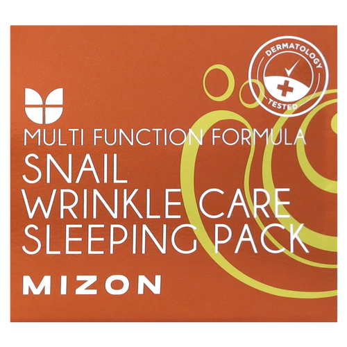 Mizon, Snail Wrinkle Care Sleeping Pack, ночная маска с муцином улитки против морщин, 80 мл (2,70 жидк. унции)