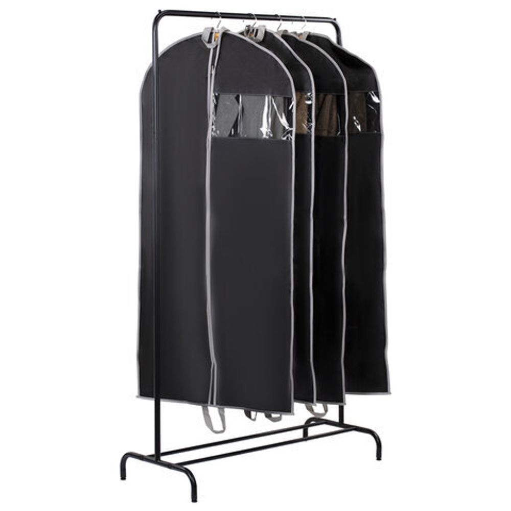 Чехол для одежды на молнии с ручками дорожный 60х120 см, черный, SHAMAANI (ШАМААНИ), 609603