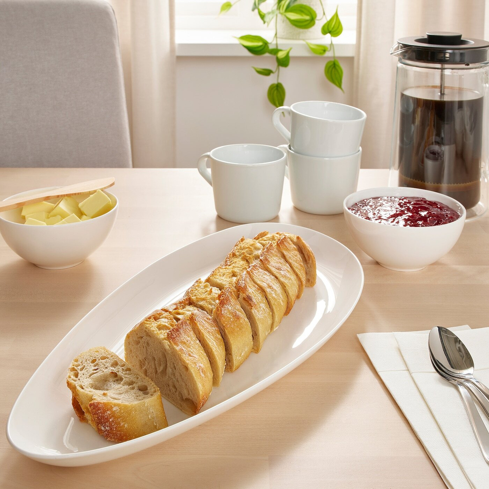 IKEA FRÖJDEFULL  (ИКЕА ФРÖЙДЕФУЛЛ)  -  Блюдо, белое, 40x19 см