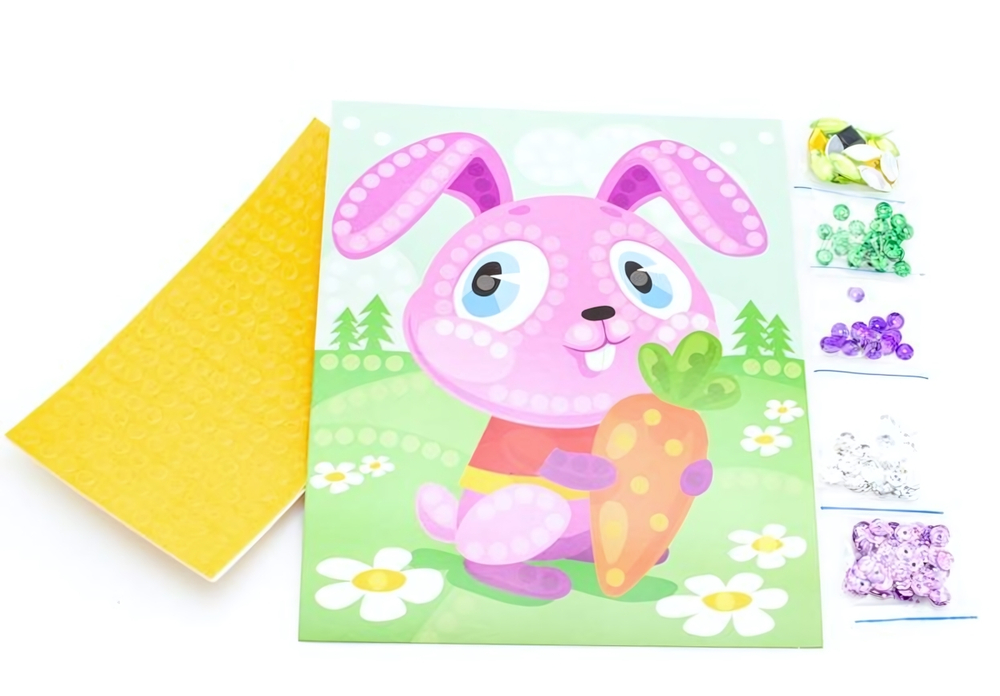 Аппликация из пайеток и страз "Кролик" (Т-Ц)