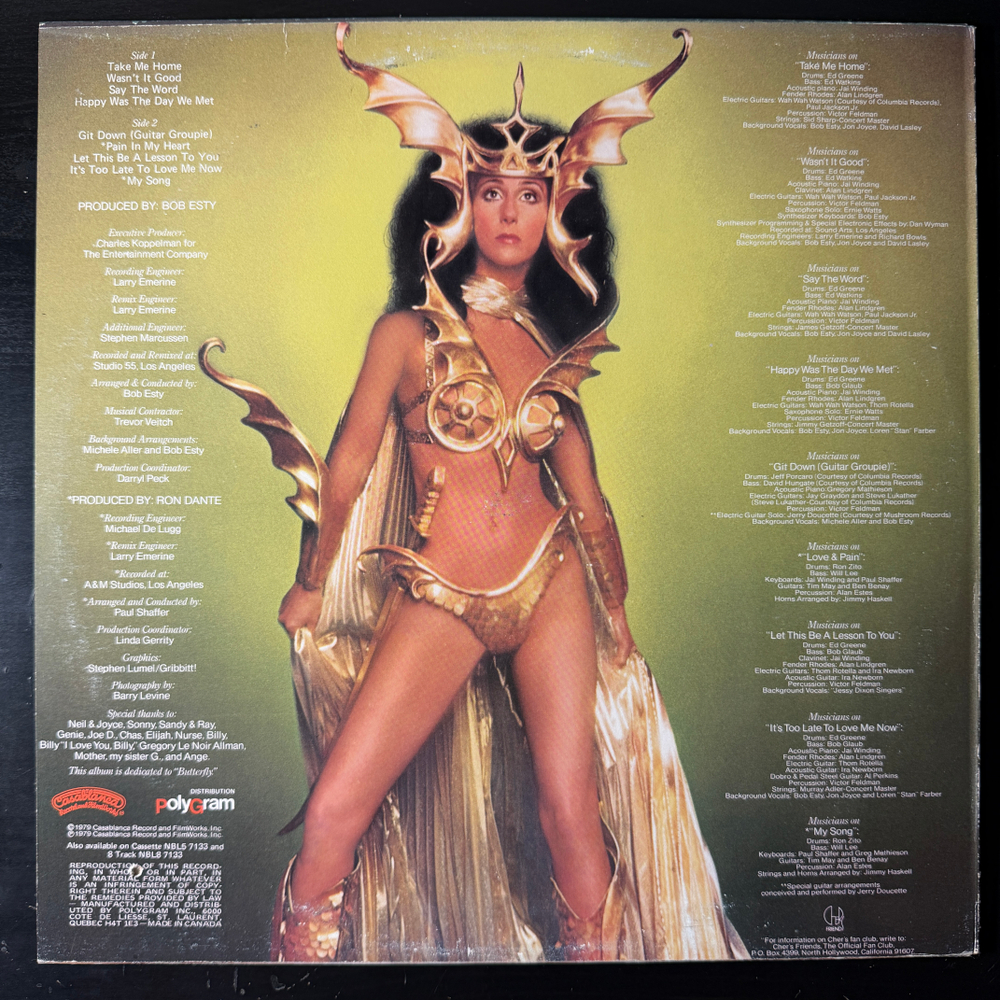 Cher ‎– Take Me Home (Канада 1979г.) Т