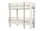 Кровать двухъярусная Classic торцевая лестница (молочный)