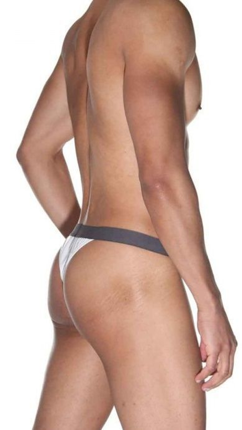 Стильные мужские трусы-тонги на широкой резинке (Размер: S-M) (Цвет: белый)