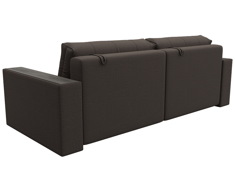 Диван прямой с декором Лига-049 НПБ, Амур 05 РОГОЖКА коричневый