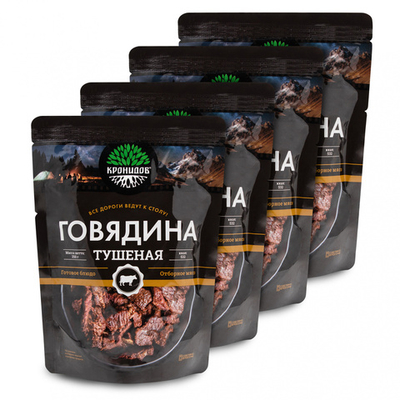 Готовое блюдо "Говядина тушеная (тушенка) ВС (Кронидов) 4шт*250гр, 1кг