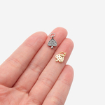 Подвеска "Пика", 11,5*8мм, фианиты, позолота