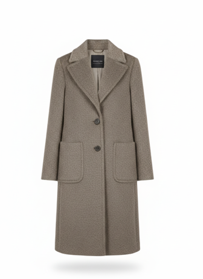 Marc Cain Пальто прямого кроя из шерсти альпаки