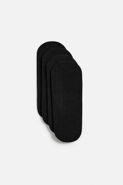 ZARA НАБОР ИЗ ЧЕТЫРЕХ ПАР КОРОТКИХ НОСКОВ, ЧЕРНЫЙ