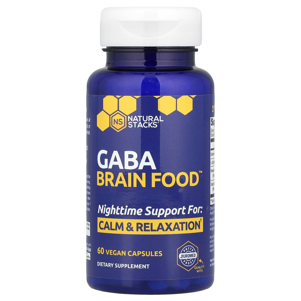 Natural Stacks, Gaba Brain Food ™, 60 веганских капсул