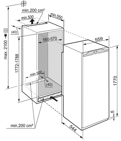 Встраиваемый холодильник Liebherr IKBP 3550