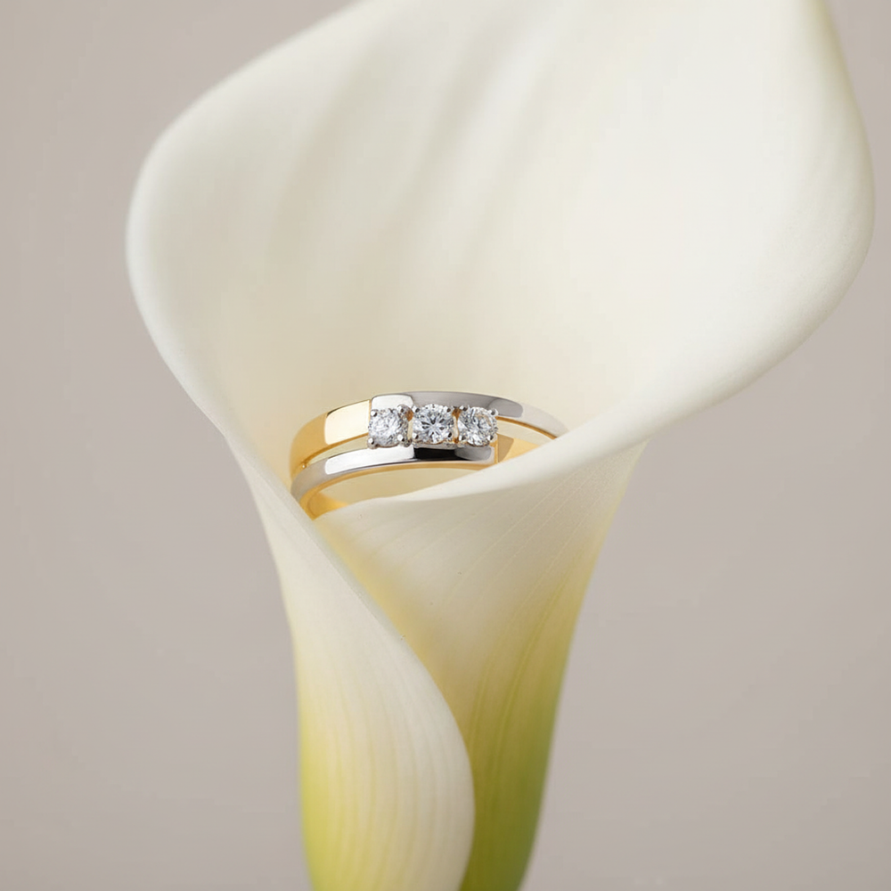 Кольцо из золота с фианитами, 017224