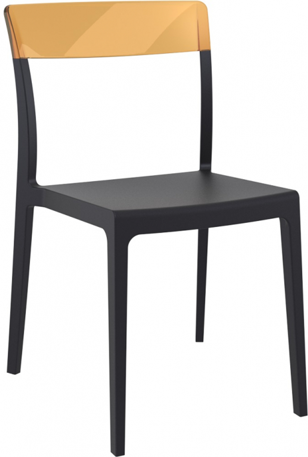 Стул пластиковый Siesta Contract Flash, черный, янтарный