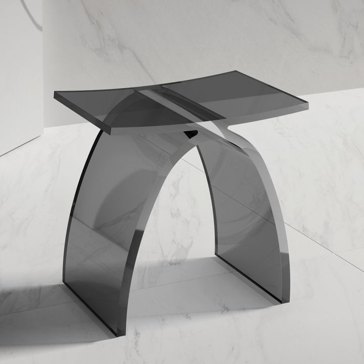 Стульчик для ванной прозрачный ABBER Kristall AT1739Onyx черный