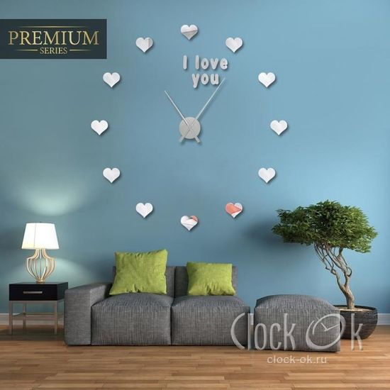 Настенные 3D часы I love you