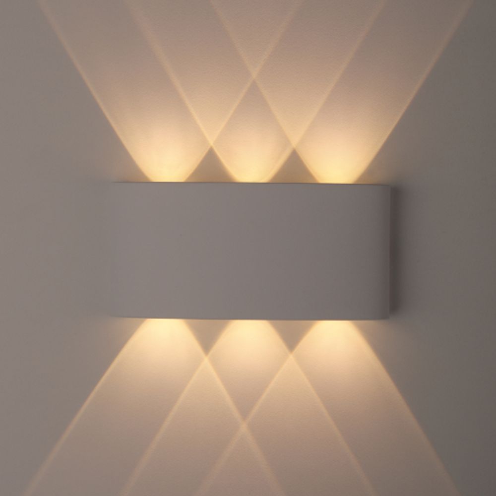 Светильник декоративный настенный светодиодный ЭРА WL12 WH 6х1Вт 3000К IP54 белый для интерьера и фасадов зданий | Фасадная декоративная подсветка