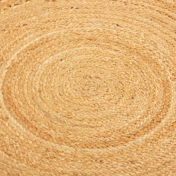 Ковер из джута круглый с вставками белого цвета из коллекции ethnic, 150см