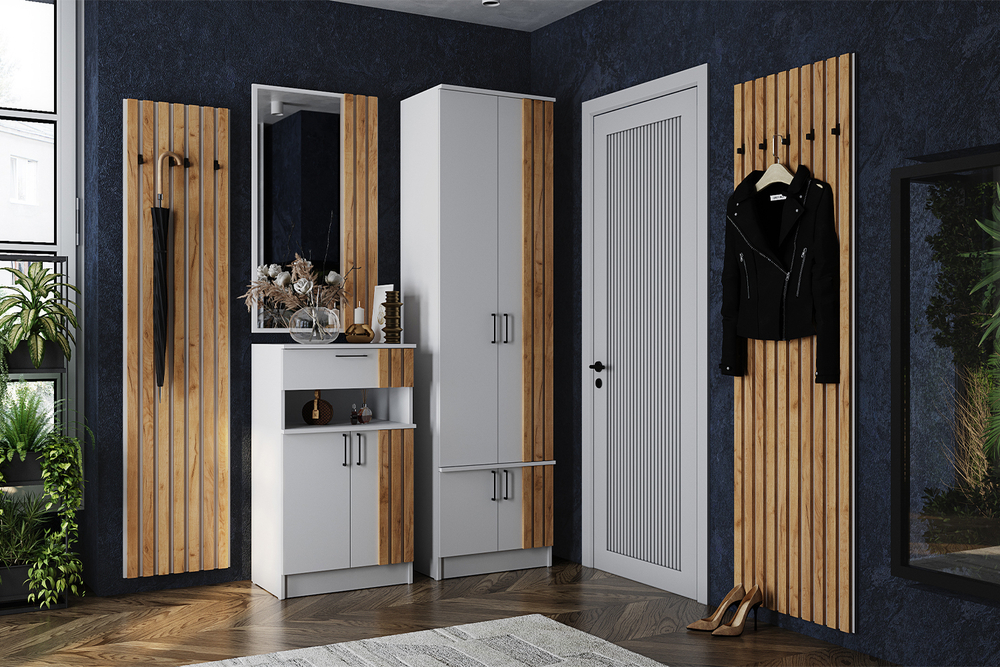 Вешалка Кано 450 КПВ-1, Белый, Дуб крафт золотой