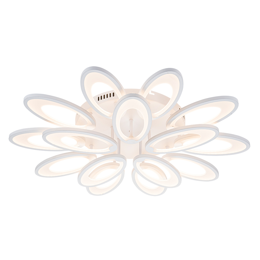 Потолочный светодиодный светильник 190Вт, 13000Лм, 3000-6000К, Ra>80,  плавная регулировка мощности, изменение цветовой температуры, ночник,  металл/акрил, белый