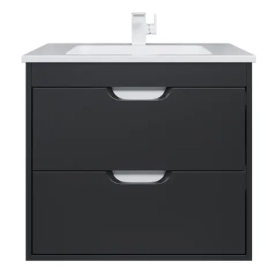 Тумба с раковиной для ванной Uperwood Modul 65 см, подвесная, матовая, черная