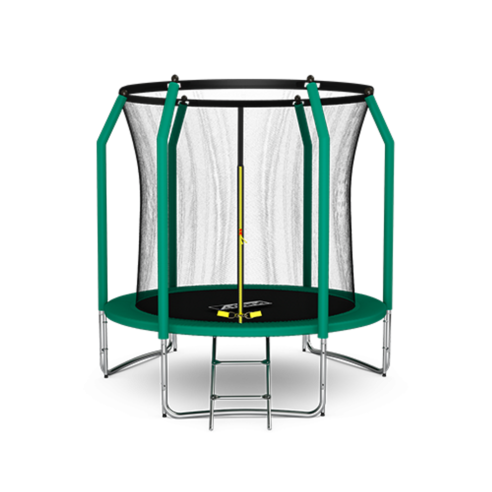 ARLAND Батут премиум 8FT с внутренней страховочной сеткой и лестницей (Dark green)