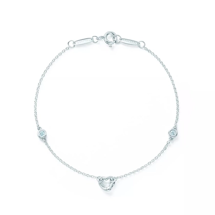 Браслет из серебра с бриллиантами 0.06ct, Tiffany 💎Yard Open heart
