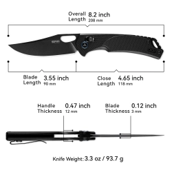 Нож складной SRM 9201-GB Retriever Blackwash (D2, Black G10)