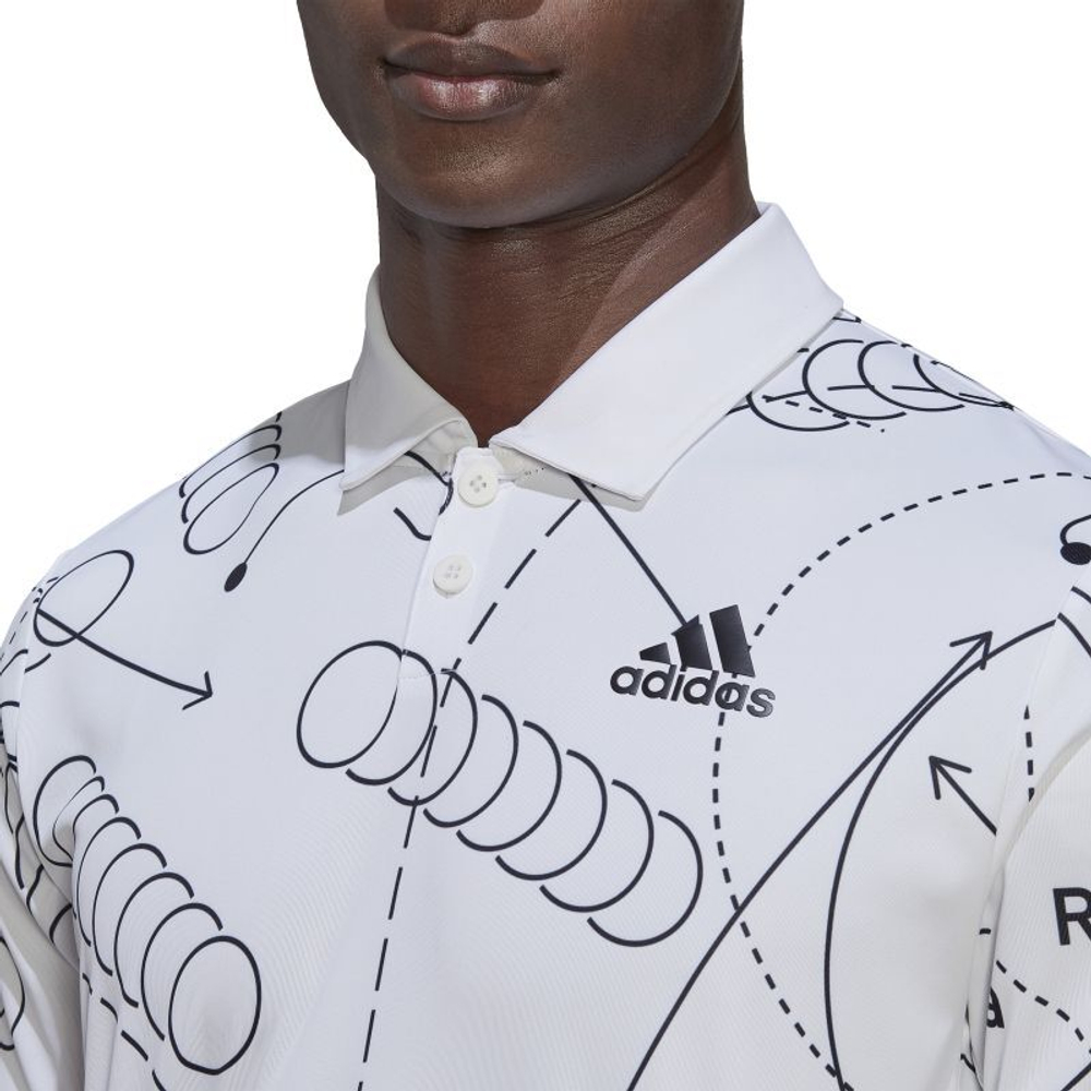 Мужское теннисное поло Adidas Club Graph Polo - white