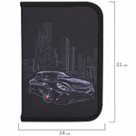 Пенал BRAUBERG 1 отделение 1 откидная планка полиэстер 21х14 см "Night Car" (2 штуки в упаковке)