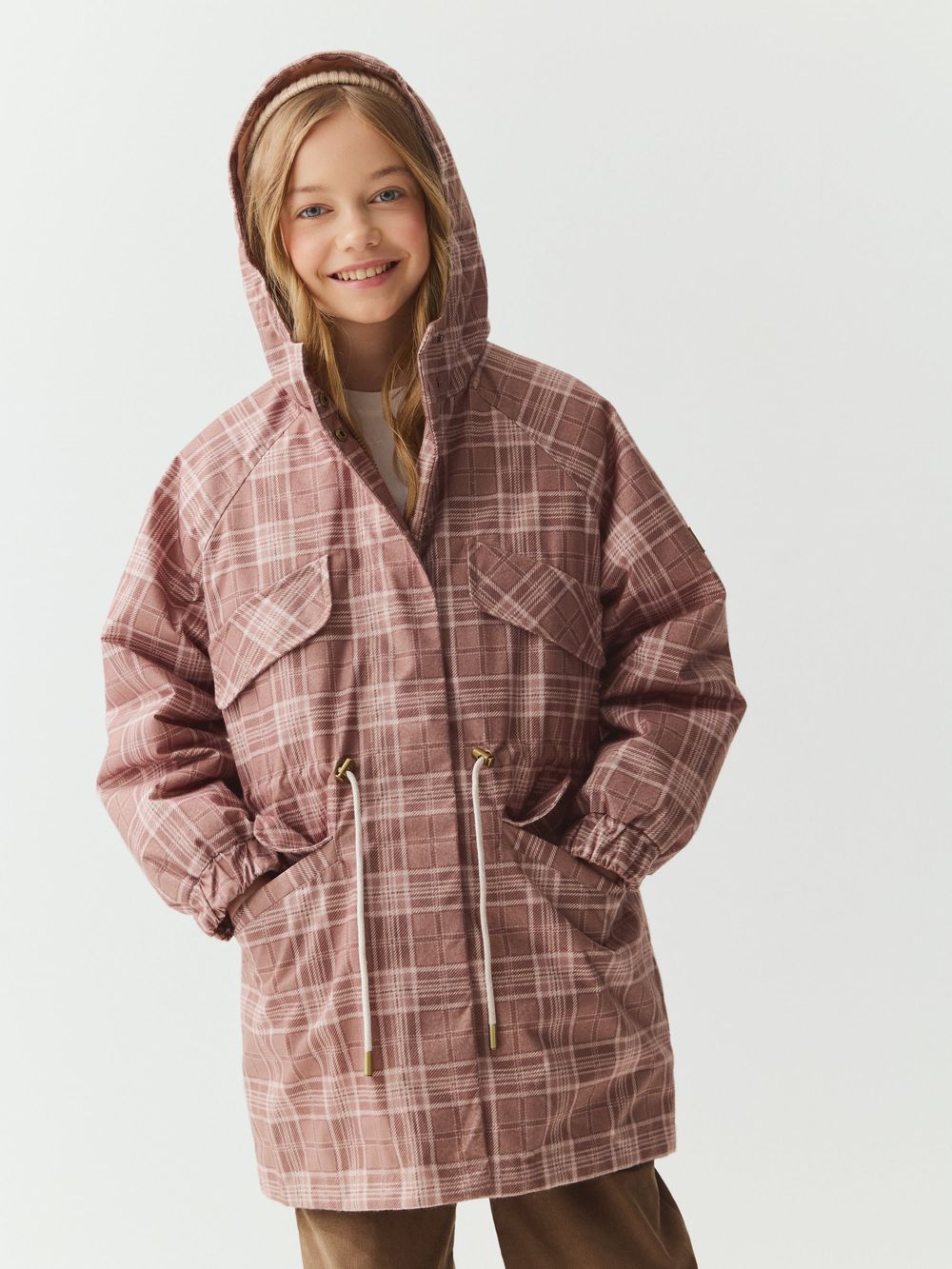 Парка демисезонная "Клетка" 7+