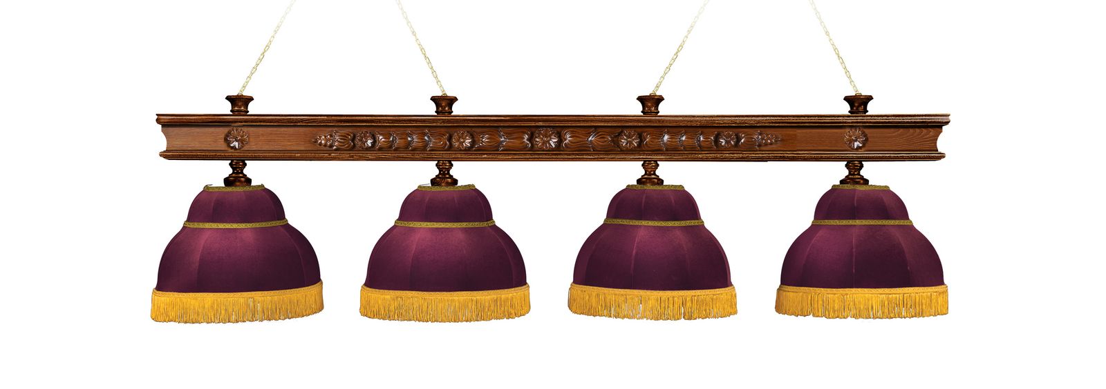 Лампа Ампир 4пл. ясень (№11,бархат зеленый,бахрома желтая,фурнитура золото) фото №2